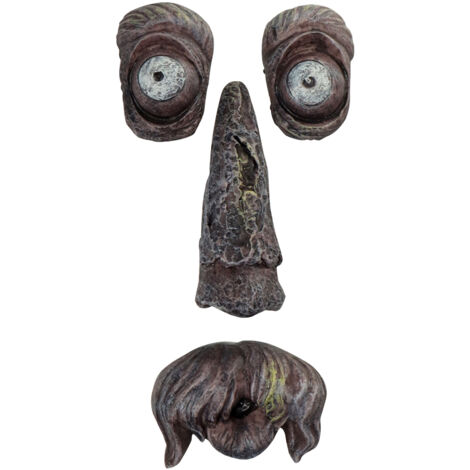 Baumgesicht-Skulptur für die Halloween-Dekoration im Freien, gruseliger Effekt, wetterfest, verschönert den Garten