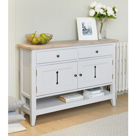 Baumhaus Signature Small Sideboard / Shoe Storage Cabinet - Grey Painted