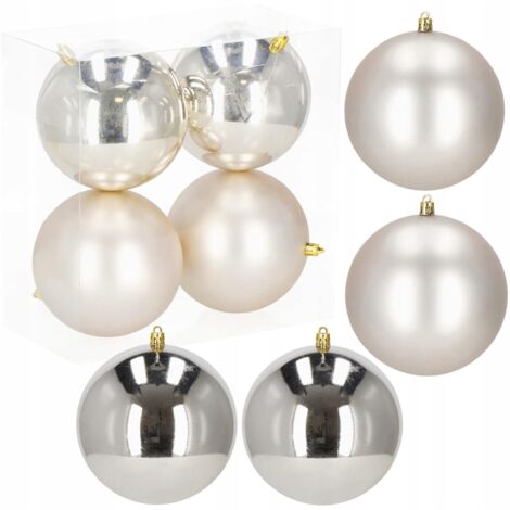 BAUMKUGELN FÜR DEN WEIHNACHTSBAUM ARRANGEMENT 4 STÜCK WEIHNACHTSBAUM 12 CM SET UNZERBRECHLICH ANHÄNGER