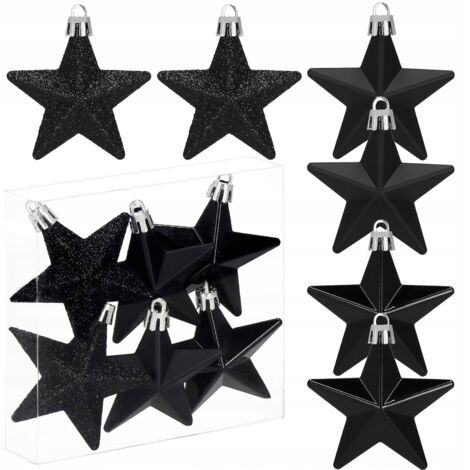 BAUMKUGELN FÜR DEN WEIHNACHTSBAUM ARRANGEMENT 6 STÜCK WEIHNACHTSSCHMUCK SET UNZERBRECHLICHE STERNE