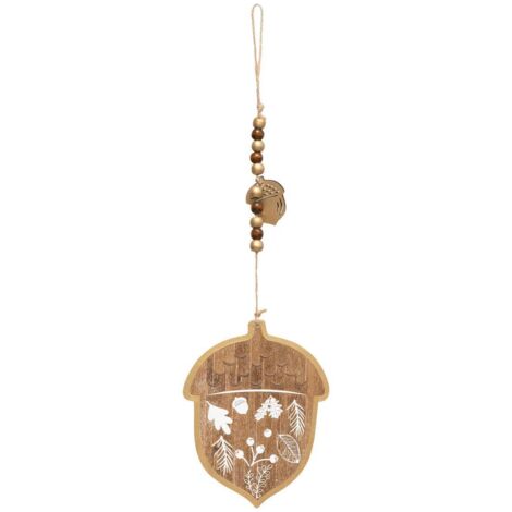 Baumschmuck aus Holz Eichel Deko braun gold 35cm - Atmosphera créateur d'intérieur