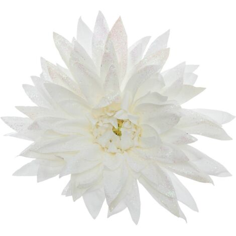 Baumschmuck Dahlie weiß glitzernd 15cm - Atmosphera créateur d'intérieur