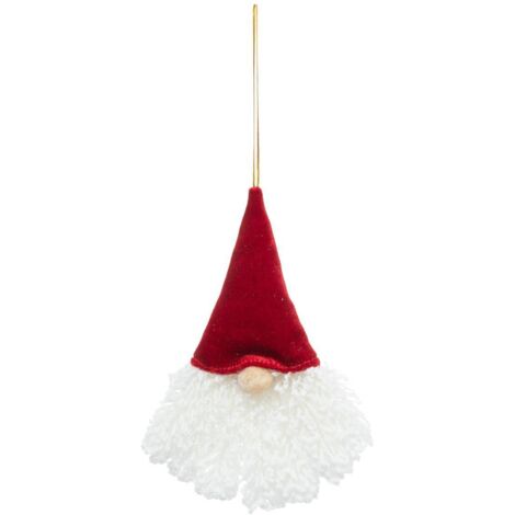 Baumschmuck Textil Mütze Bart rot 19cm - Atmosphera créateur d'intérieur