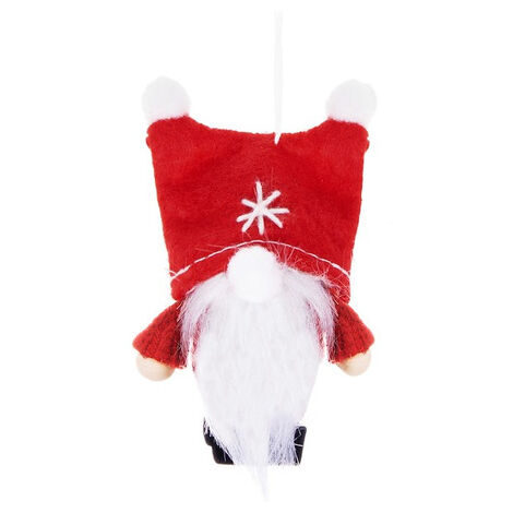 Baumschmuck Weihnachtszwerg zum Aufhängen 8 cm rot
