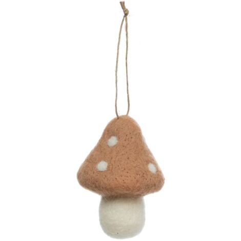 Baumschmuck Wolle Pilz beige 8cm - Atmosphera créateur d'intérieur