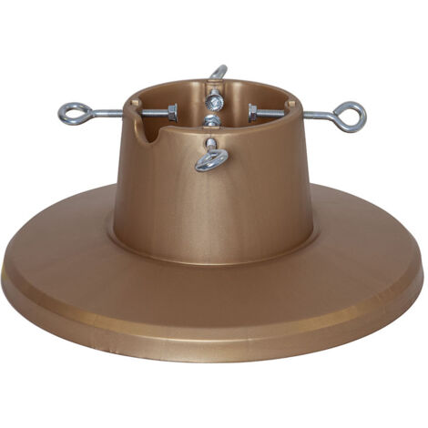 Baumständer ,Granig' aus Kunststoff, 1,6L Fassungsvermögen, Baumhöhe bis 210cm + Ø 10,5cm, matt-gold, Ø 38cm