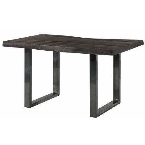 Baumtisch Mango 140x90x77 grau lackiert / U-Beine anthrazit glänzend FREEFORM 5