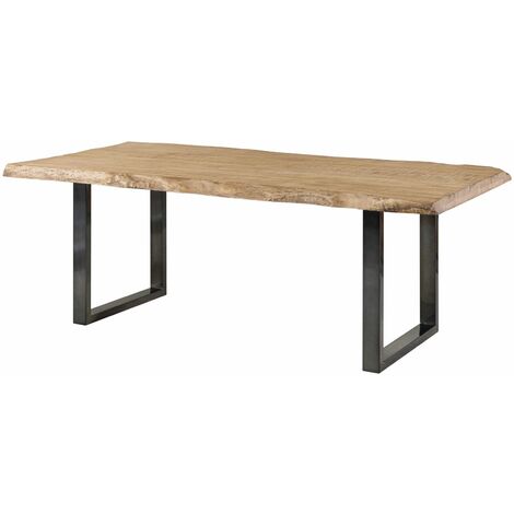 Baumtisch Mango 220x100x77 beige lackiert / U-Beine anthrazit glänzend FREEFORM 5