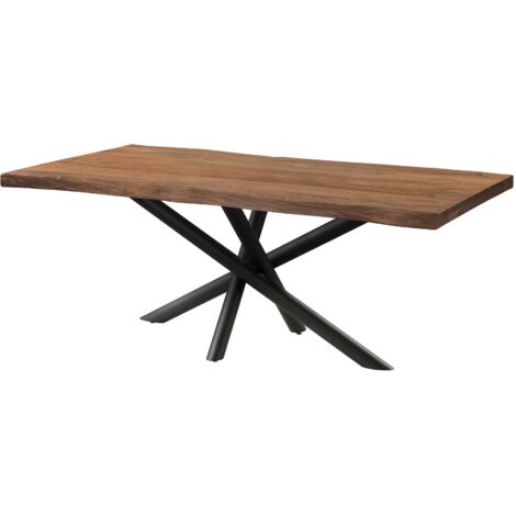 Baumtisch Sheesham 240x100x76 grau gebeizt / Mikado-Beine anthrazit matt FREEFORM 5