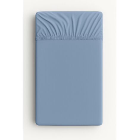 Baumwoll-Spannbettlaken für ein Kinderbett 140x70 cm - schmutziges Blau