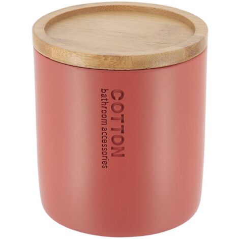 Baumwolldose polyresin deckel bambus - terracotta bambus - Tendance