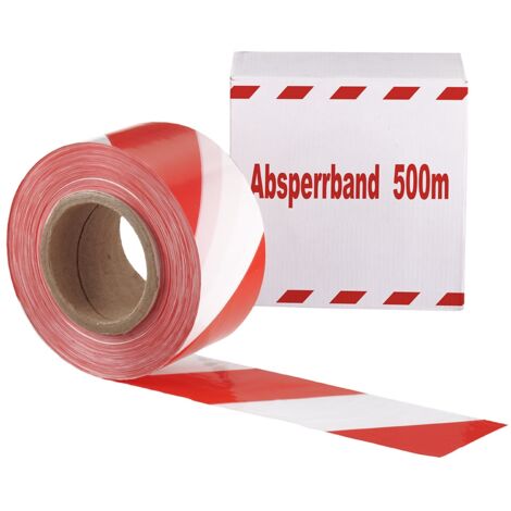 Baustellen-Absperrband, Rot/Weiss 100 m 75 mm Breit