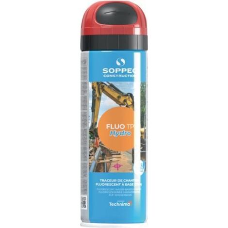 Baustellenmarkierspray Fluo TP Hydro neonrot 500 ml SOPPEC