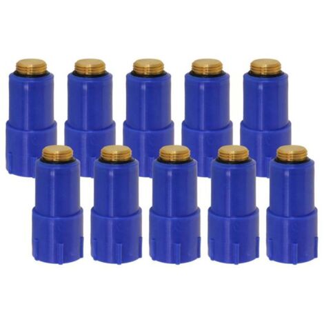 Baustopfen blau 1/2 Zoll mit Messinggewinde Set 10 Stück