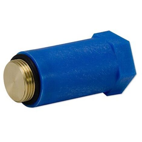 Baustopfen-Kunststoff blau 3/4'' mit Messinggewinde