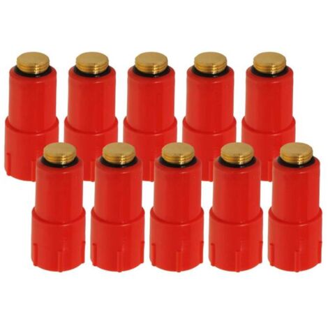 Baustopfen rot 1/2 Zoll mit Messinggewinde Set 10 Stück