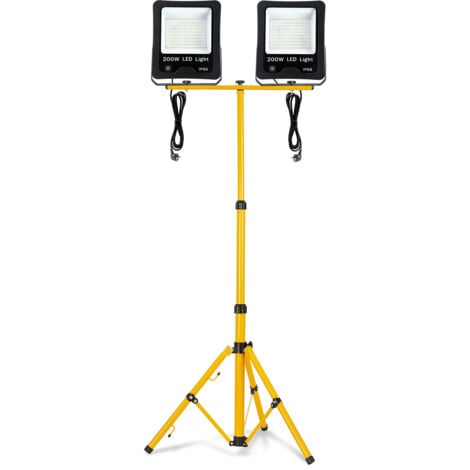 SmartLED Baustrahler Set Mit Stativ - 2x50W, 11000 Lumen, IP65, Höhenverstellbar Bis 160cm