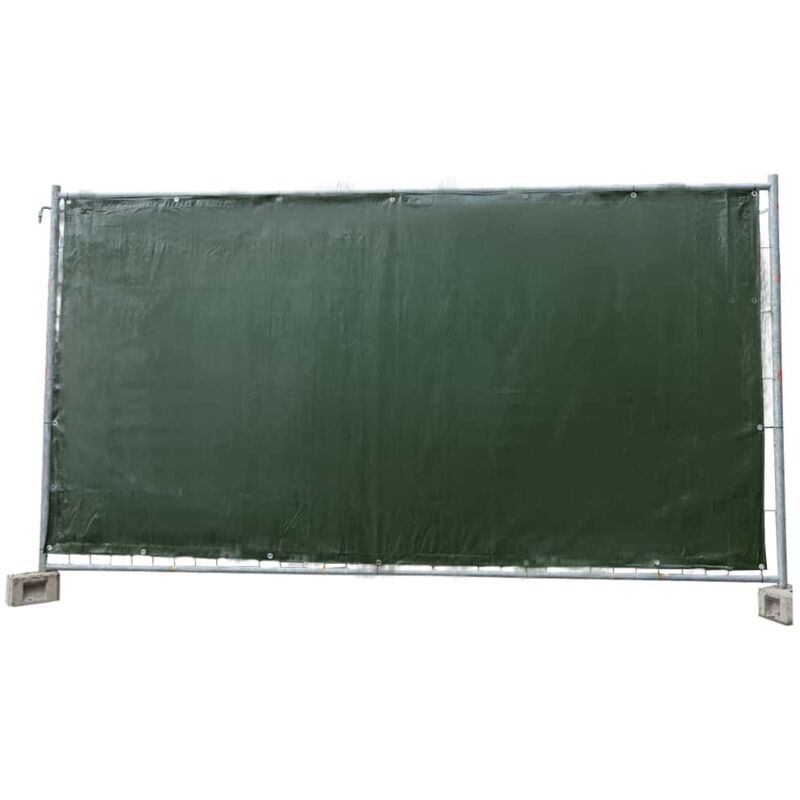 Boni-Shop® Bauzaunplane, 160g/m², Grün Pe, 1, 76x3, 41m, Sichtschutzplane