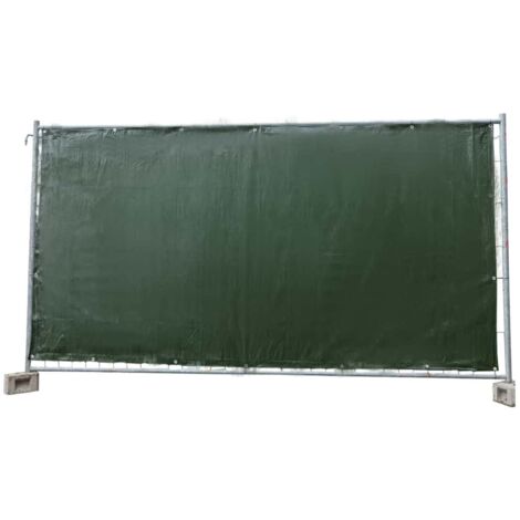 Bauzaunplane, 160g/m², grün PE, 1,76x3,41m, Sichtschutzplane