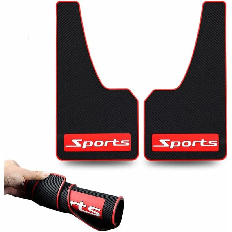 Ersandy - Bavettes de Boue de Voiture en matériau Souple - Compatibilité Universelle - Noires - en Caoutchouc - sans Collision - Universel - 17 po x