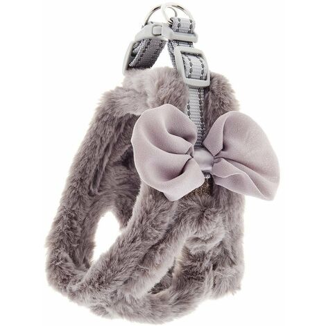 Bavoir SWEETY S: Harnais pour chien avec noeud gris sur la poitrine modèle SWEETY