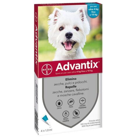 BAYER ADVANTIX SPOT ON 4 PIPETTE CANI  4-10 KG