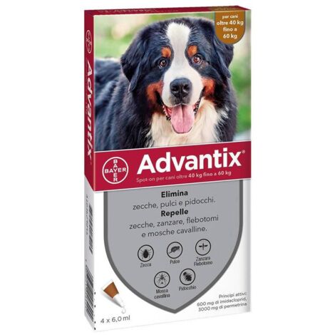 Bayer Advantix Spot On 4 Pipette Cani 40 -60 Kg