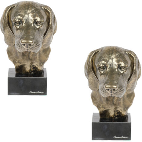 Bayerischer Gebirgsschweißhund - Hundestatuette, Büste auf Steinsockel, Skulptur, Trophäe für eine Hundeausstellung von Art-Dog