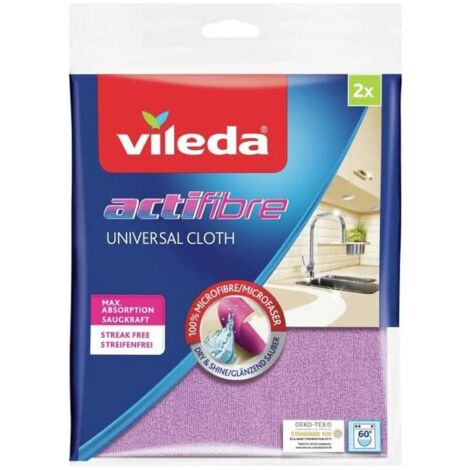 Bayeta Limpieza Multiusos Microfibra Rosa Actifibre Vileda 2 Pz
