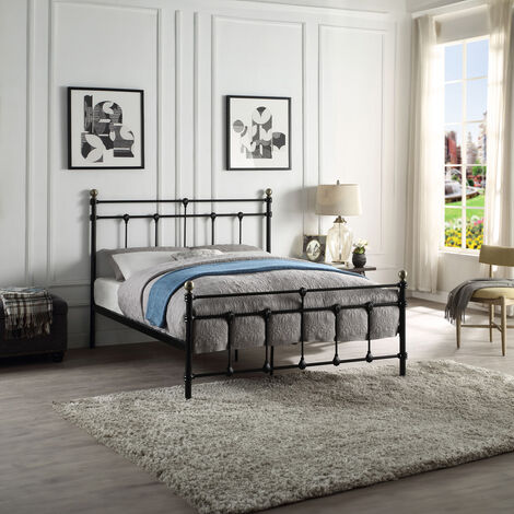 BAYFORD TRADITIONAL BLACK METAL BED FRAME - KING SIZE
