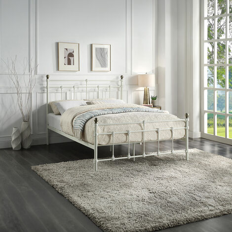 BAYFORD TRADITIONAL WHITE METAL BED FRAME - SMALL DOUBLE