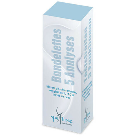 Bayrol – Lot de 50 bandelettes d'analyse de l'eau – 5 paramètres : pH, chlore, oxygène actif, alcalinité, dureté – Pour spa