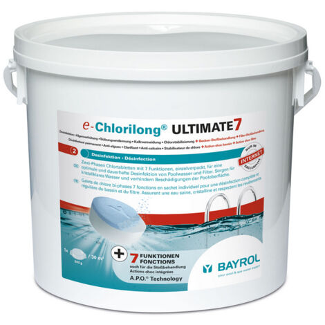 BAYROL e-Chlorilong® ULTIMATE 7 - 300 g Chlortabletten mit 7 Funktionen 4,8 kg