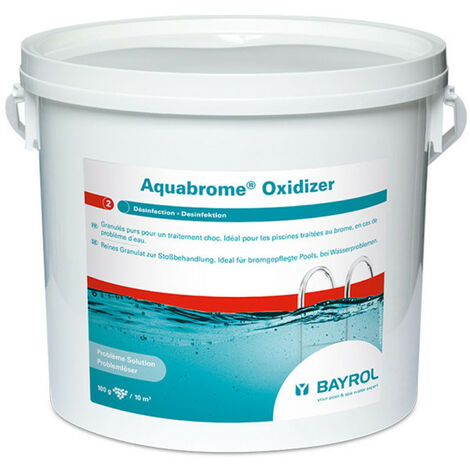 Bayrol – Oxydant choc Aquabrome 1,25 kg – Désinfectant oxygène actif pour piscine – Dissolution rapide – Récupération eau trouble et verte