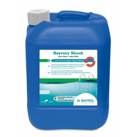 Bayrol – Oxygène actif choc 10L – Rattrapage eau verte – Élimine algues et impuretés – Respectueux de la peau et inodore