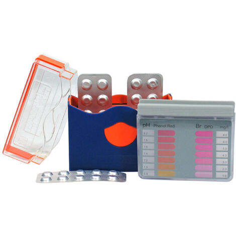 Bayrol – Trousse d'analyse de l'eau de piscine – Testeur pH et Brome – 20 pilules DPD et Phénol Red incluses – Précision de mesure