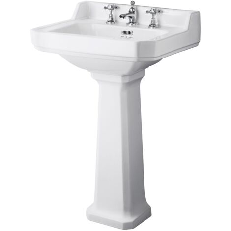 Bayswater Fitzroy Basin with Large Full Pedestal 560mm Wide 3 Tap Hole