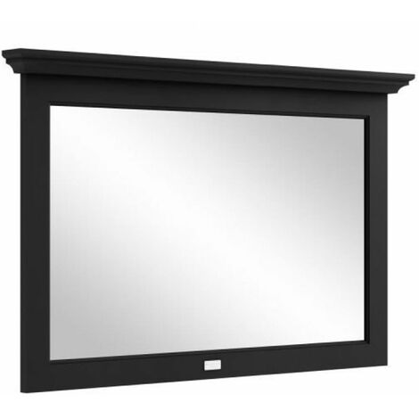 Bayswater Flat Bathroom Mirror 1200mm Wide - Matt Black