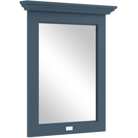 Bayswater Flat Bathroom Mirror 600mm Wide - Stiffkey Blue
