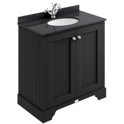 Bayswater Matt Black 2-Door Vanity Unit 800mm Wide (Excluding Basin)