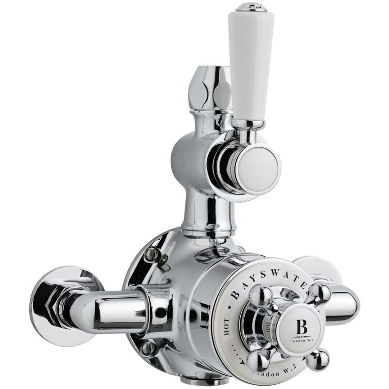 Traditional Dual Exposed Shower Valve White/Chrome - Bayswater