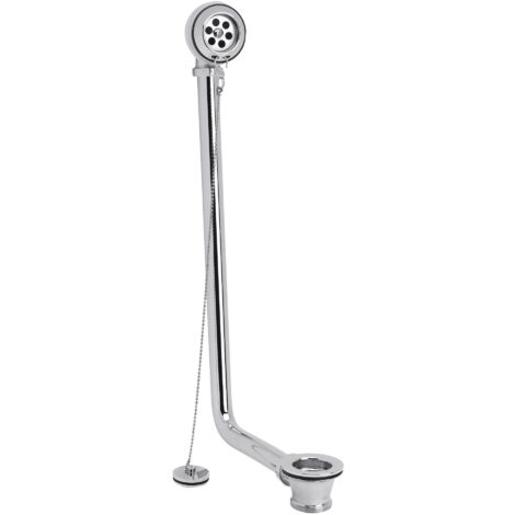 Bayswater Traditional Exposed Bath Waste with Plug and Chain Chrome - Slotted