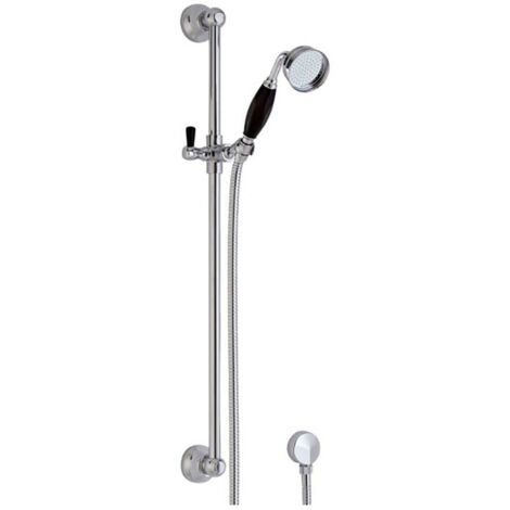 Bayswater Traditional Slider Rail Shower Kit with Handset Black/Chrome