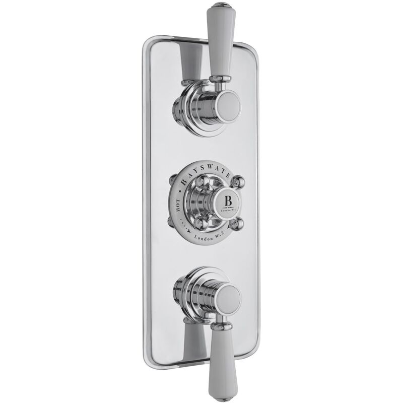 Bayswater - Traditional Triple Concealed Shower Valve White/Chrome