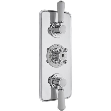 Bayswater Traditional Triple Concealed Shower Valve White/Chrome