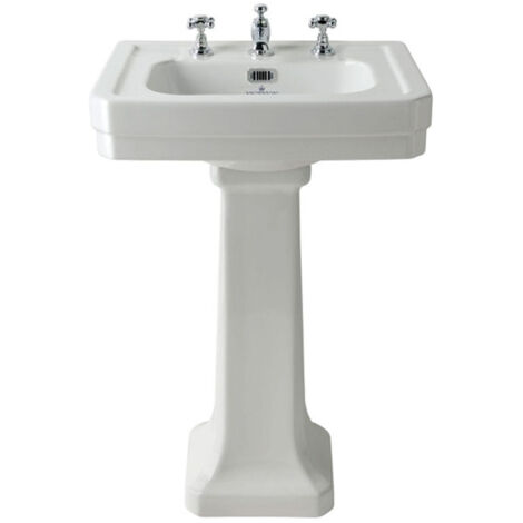 Bayswater Victrion Basin with Full Pedestal 550mm Wide 3 Tap Hole