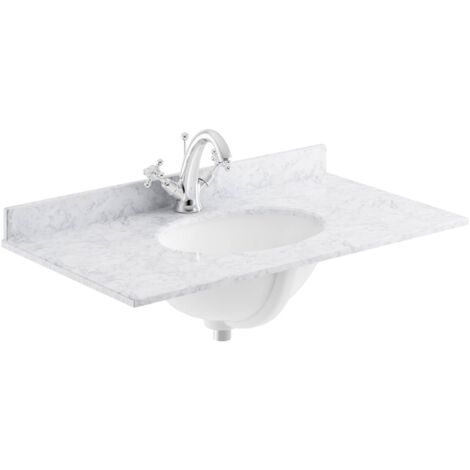 Bayswater White Marble Top Furniture Basin 1000mm Wide 1 Tap Hole
