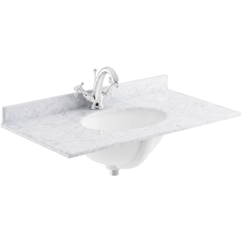 Bayswater - White Marble Top Furniture Basin 1000mm Wide 1 Tap Hole