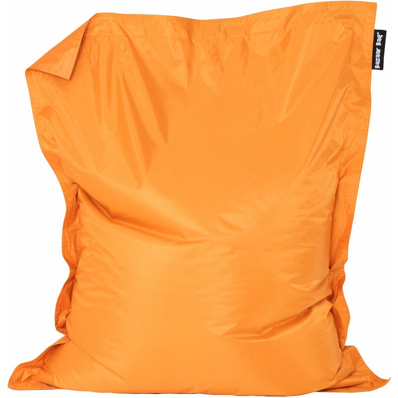 Bazaar Bag Pouf Géant xxl, Coussin de Sol - 180cm x 140cm, Résistant à l'eau, Poufs d'intérieur et d'extérieur, Orange - Orange - Veeva