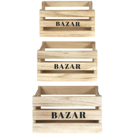 BAZAR - Lot de 3 Cagettes Gigognes Naturelles